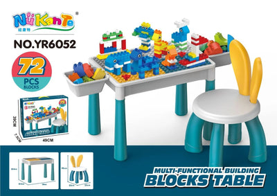 Multi-Functional Kids Building Blocks Table & Chair Set