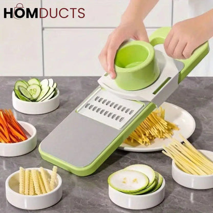 Multifunctional Roller Vegetable Cutter, 5 In 1 Vegetable Slicer And Cutter, Manual Rotary Drum Greator, Hand Roller Type Square Drum Vegetable Cutter with5 Removable Blades For Kitchen