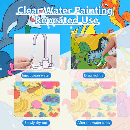 Reusable™️ 8 pages Magic Water Painting & Drawing Board Book + Doodle pen
