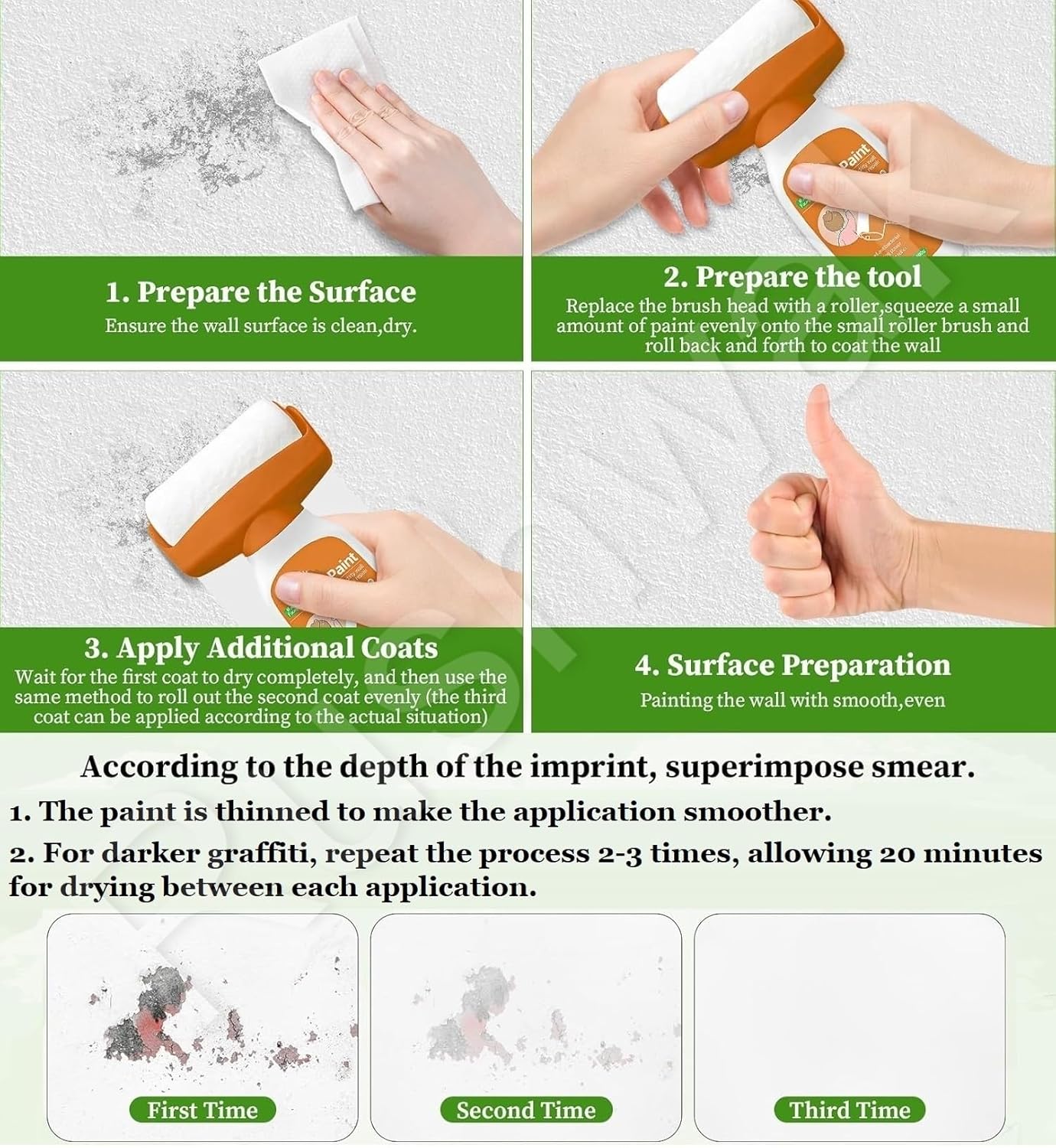 Repair Wall Paint with Small Roller Brush