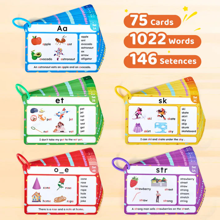 Reuseable Read & Master 67 Phonics Flash Cards