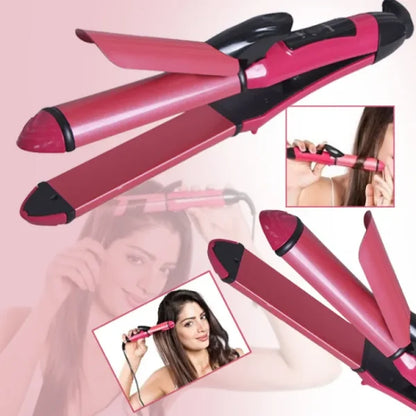 Professional 2 In 1 Hair Curler & Straightener