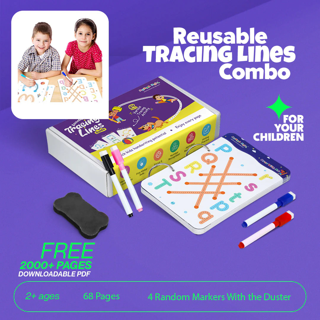 (64 pages) Reusable Magic Tracing Book - Best for Early Education