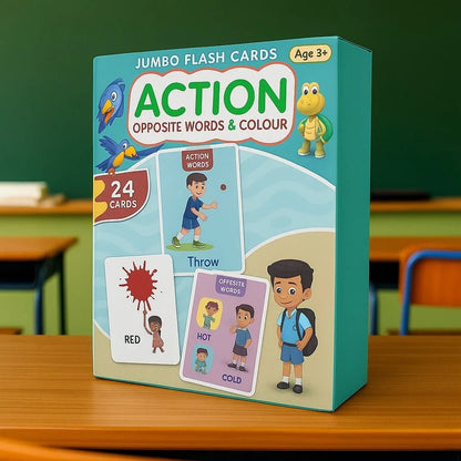 Actions, Opposite Words & Colors – Big 24 Flash Cards Set - DAILY DEALS