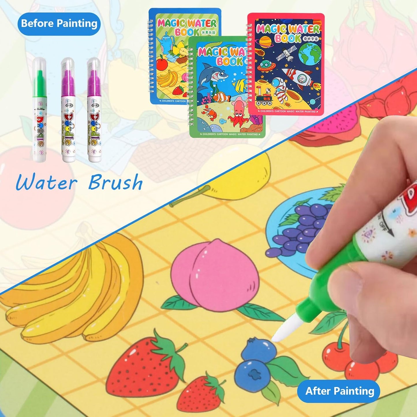 BUY 1 GET 1 FREE Reusable™️ 8 pages Magic Water Painting & Drawing Board Book + Doodle pen - DAILY DEALS