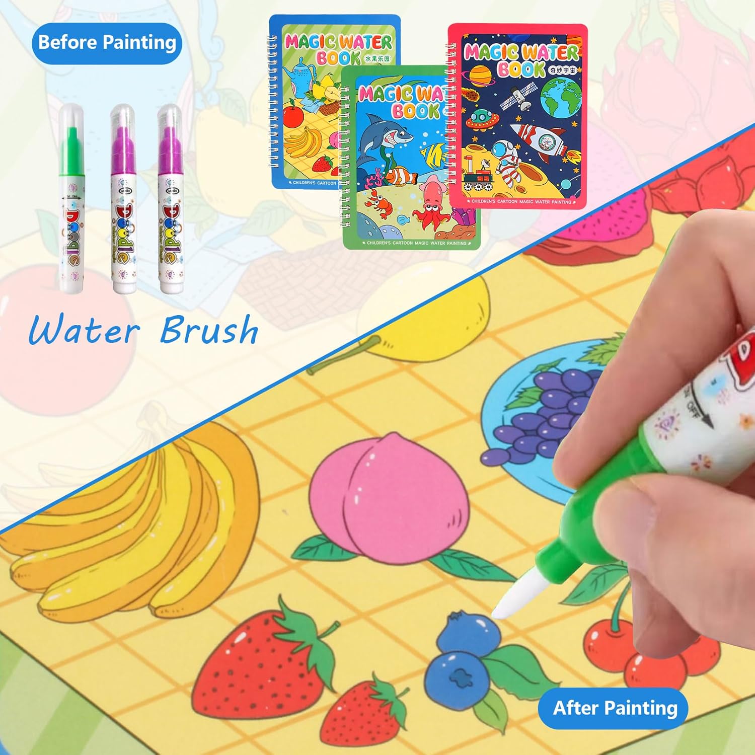 BUY 1 GET 1 FREE Reusable™️ 8 pages Magic Water Painting & Drawing Board Book + Doodle pen - DAILY DEALS
