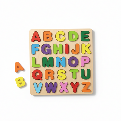 Colorful Wooden ABC Alphabet Learning Board for Kids