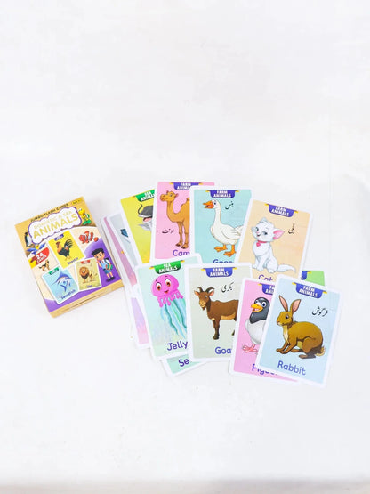 Domestic & Sea Animals Jumbo Flash Cards for Kids - DAILY DEALS
