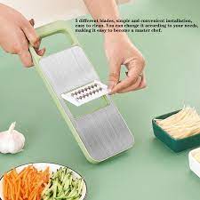 Multifunctional Roller Vegetable Cutter, 5 In 1 Vegetable Slicer And Cutter, Manual Rotary Drum Greator, Hand Roller Type Square Drum Vegetable Cutter with5 Removable Blades For Kitchen