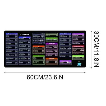 Large Shortcut Keyboard Mouse Pad!