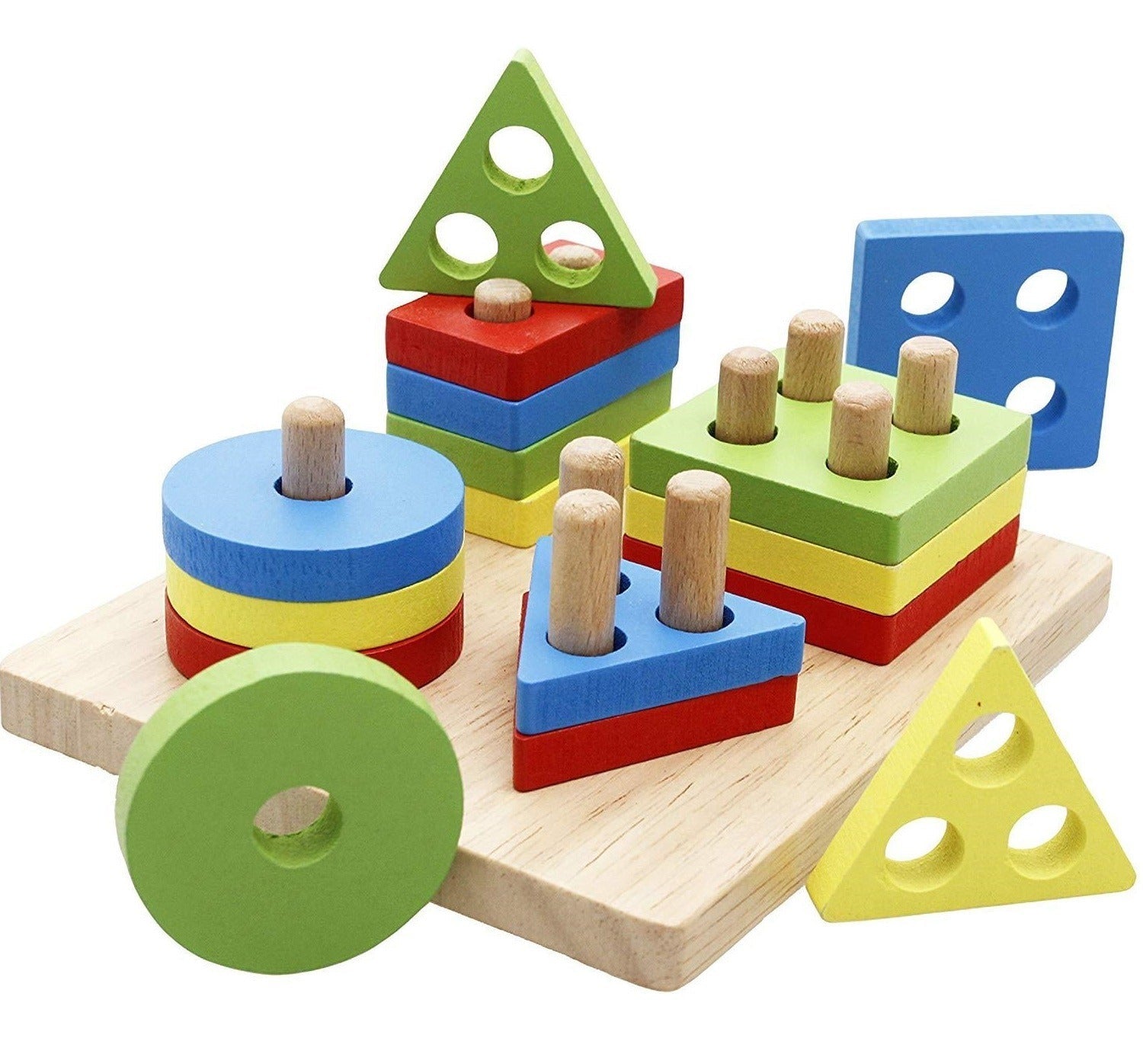 Lewo Wooden Puzzle Toddler Toys Shapes - DAILY DEALS