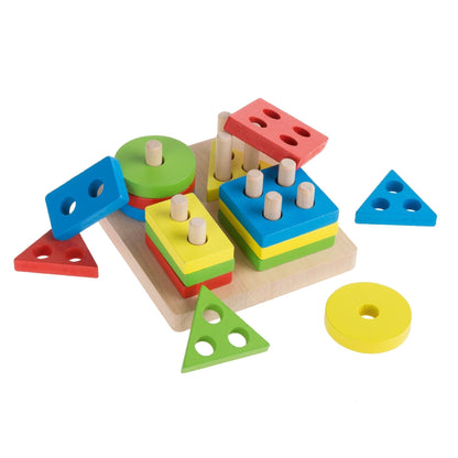 Lewo Wooden Puzzle Toddler Toys Shapes - DAILY DEALS