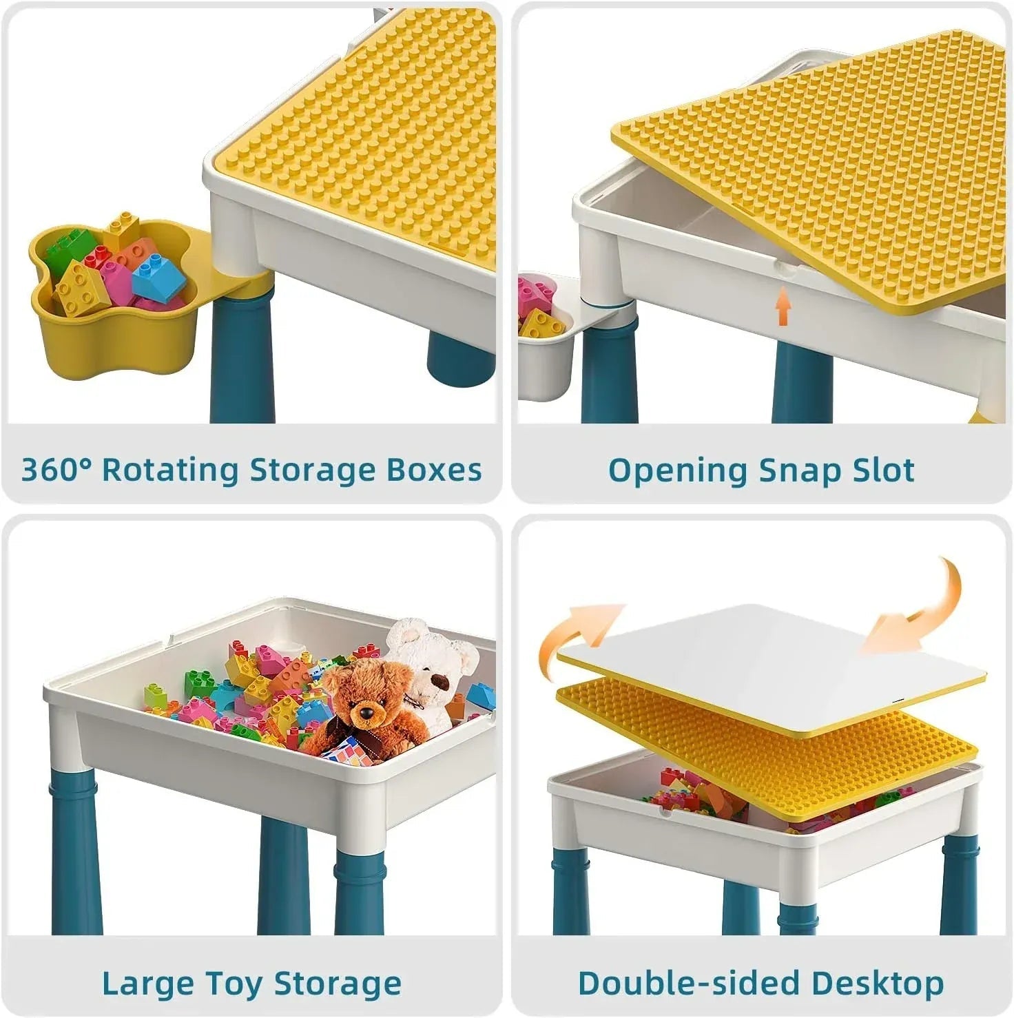 Multi - Functional Kids Building Blocks Table & Chair Set - DAILY DEALS