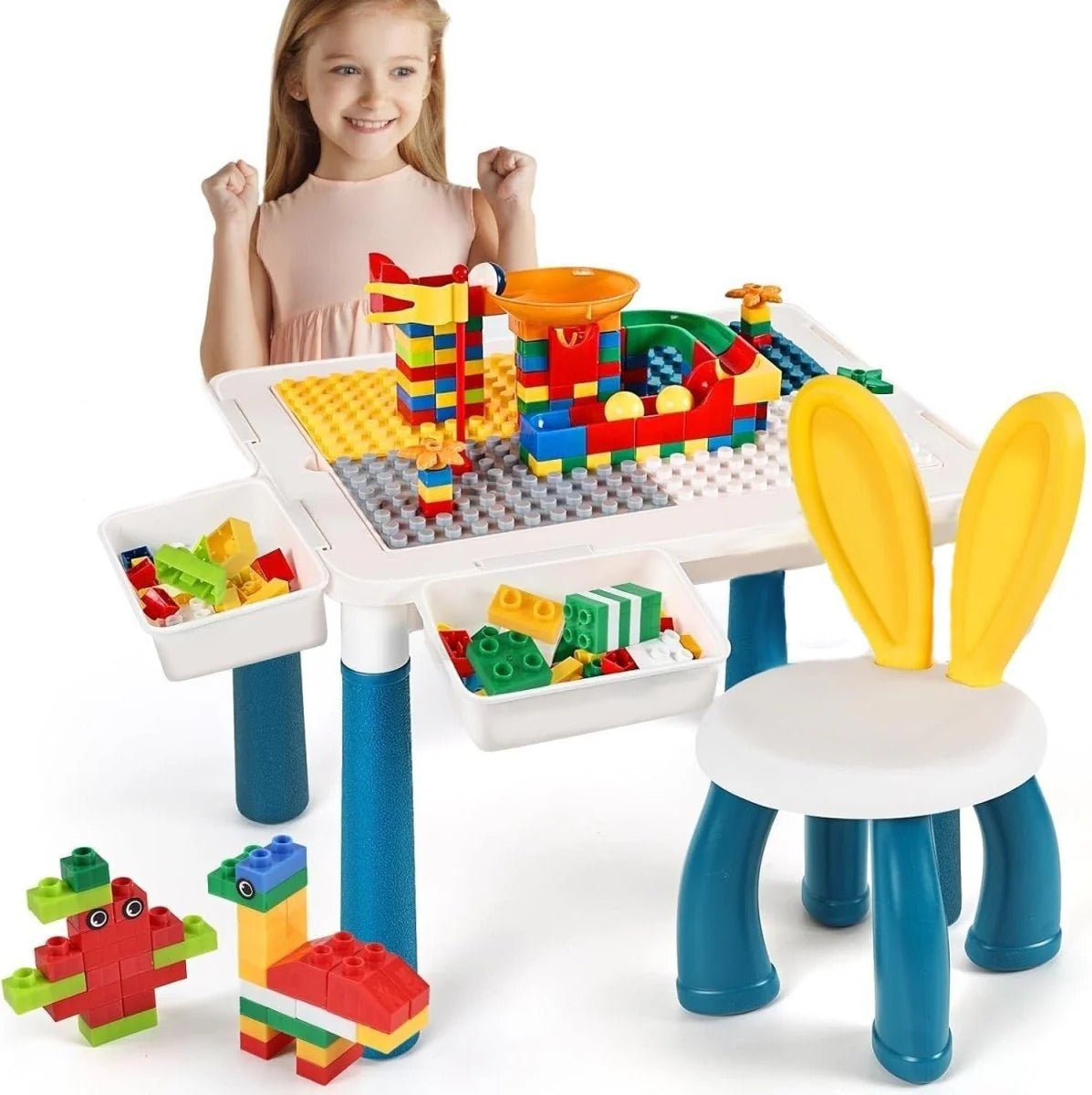 Multi - Functional Kids Building Blocks Table & Chair Set - DAILY DEALS