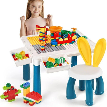 Multi - Functional Kids Building Blocks Table & Chair Set - DAILY DEALS