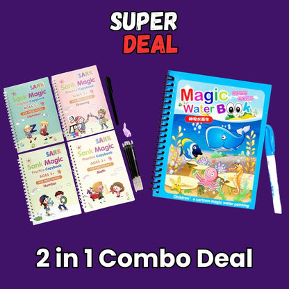 Reusable Kids Learning Deal (Sank Magic Book + Water Magic Book) - DAILY DEALS