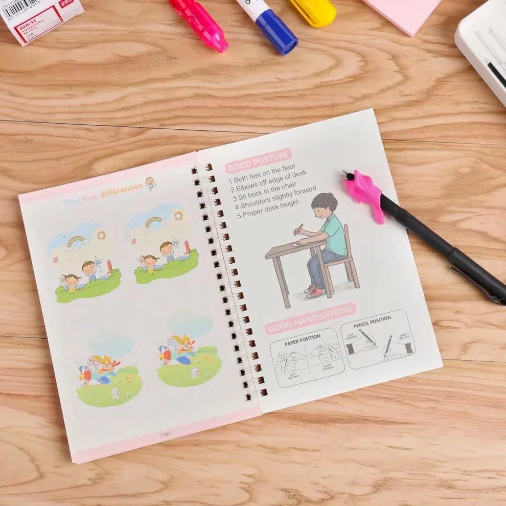 (Set of 4) Sank Magic Book for Kids (1 pen 10 refills 1 grip) - DAILY DEALS
