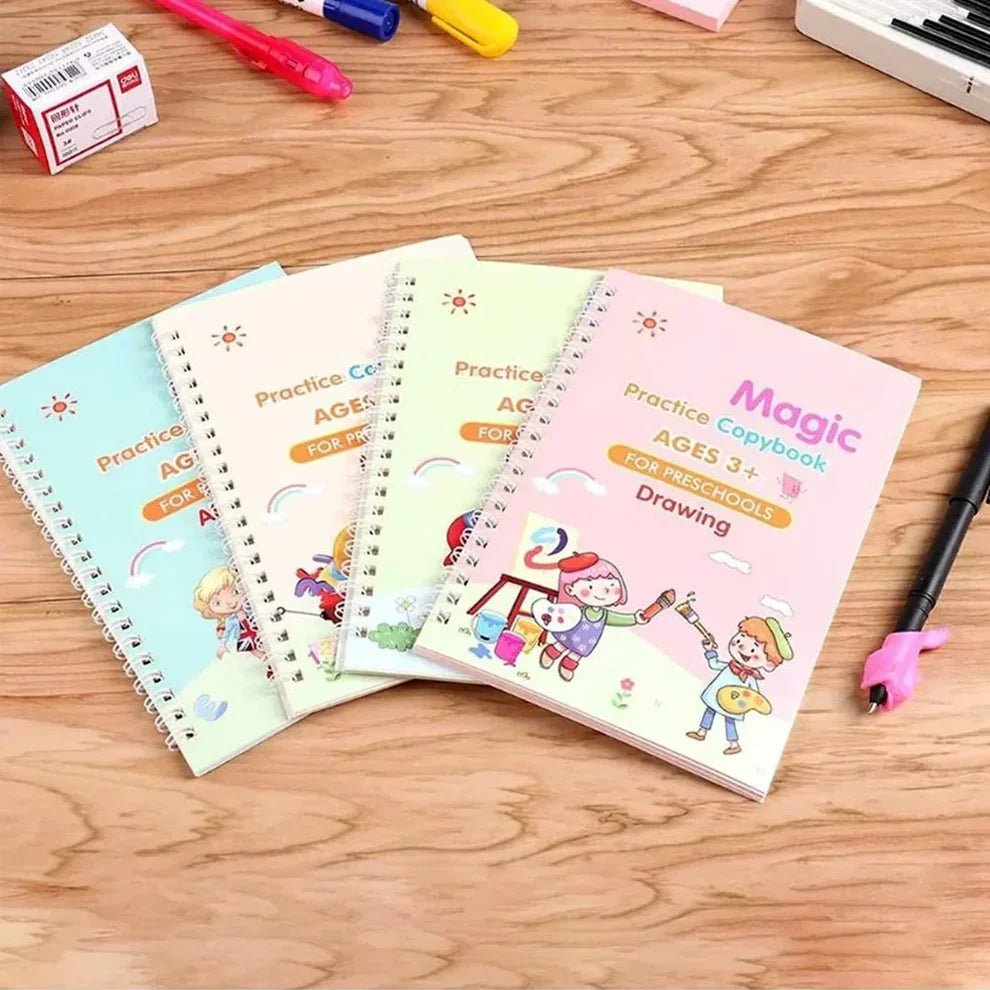 (Set of 4) Sank Magic Book for Kids (1 pen 10 refills 1 grip) - DAILY DEALS